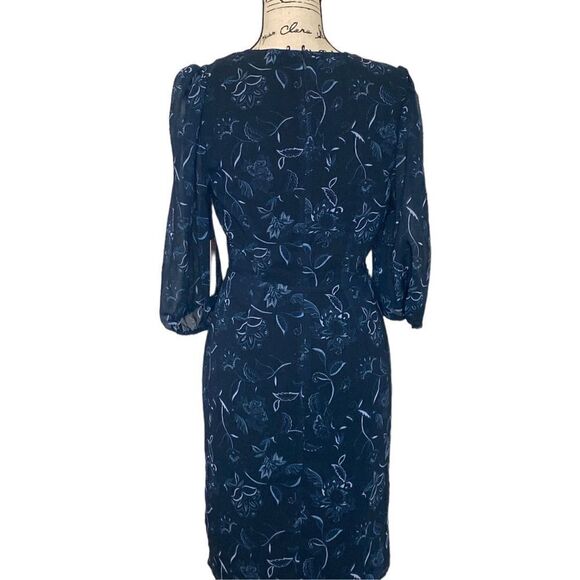 Halogen Womens Mini Dress Chiffon Faux Wrap Tie Half Sleeve Size Small NWT - Picture 6 of 9